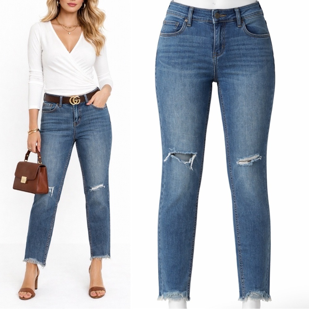 Free People | EUC Women’s Cotton Blue Denim Skinny Distressed Jeans (size 27)